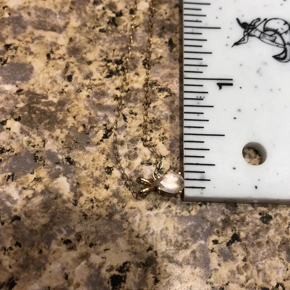 Dainty 14K Yellow Gold Montana Sapphire Pendant on Dainty 14K Chain - Picture 15 of 17